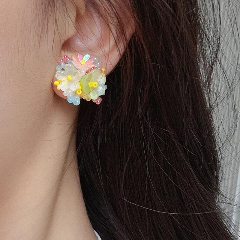 Sweet Flower Earrings Mixed Pink | Nueshiny