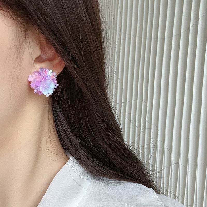 Sweet Flower Earrings Purple | Nueshiny