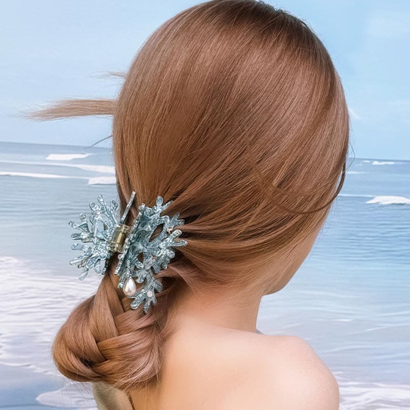 Medium Sea Blue Flame Sea Dream Coral Treasure Hair Claw  | Nueshiny