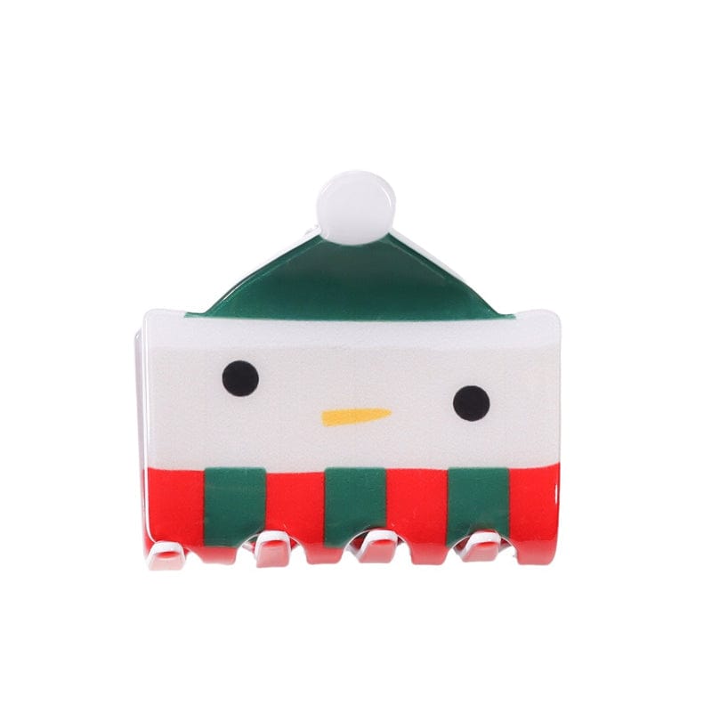 Small Green Santa Hat Snowman A Hair Claw | Nueshiny