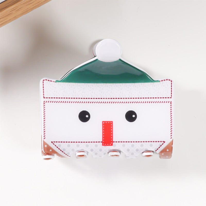 Small Green Santa Hat Snowman B Hair Claw | Nueshiny