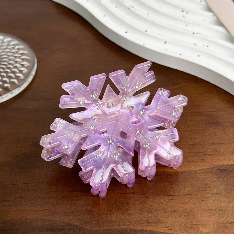 Medium  Transparent purple snowflake Hair Claw | NueShiny