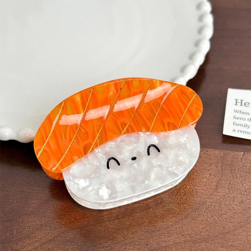 Medium  Smiling - Salmon Sushi Hair Claw | NueShiny