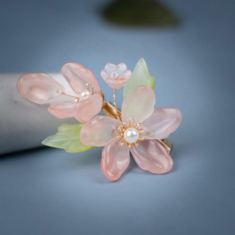 Medium Pink Glass Flower Hair Claws (one pair) | NueShiny