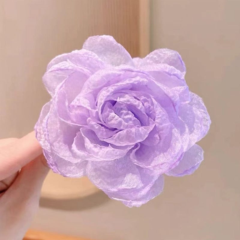 Medium Purple Flower Hair Claw | Nueshiny