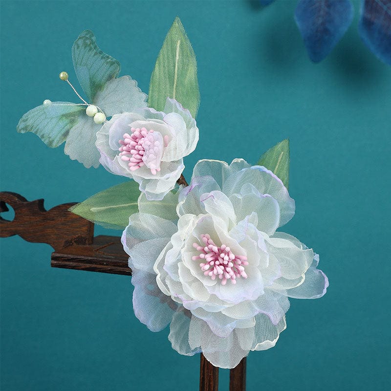 Jumbo White Edge Peony Lace Side Clip | Nueshiny