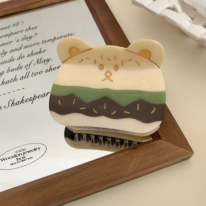 Medium  White Hamburger Cartoon Mouse Hair Claw | NueShiny