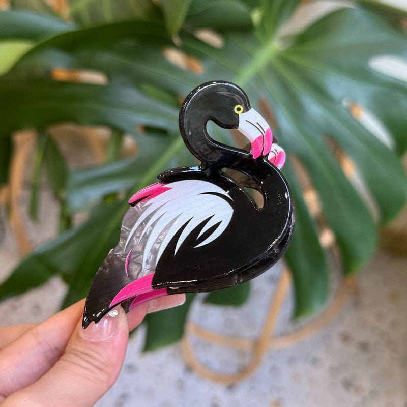 Medium  Black-Flamingo Hair Claw | NueShiny