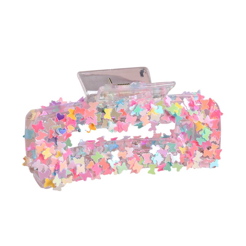 Medium  Candy Colored Girly Heartt-F Hair Claw | NueShiny