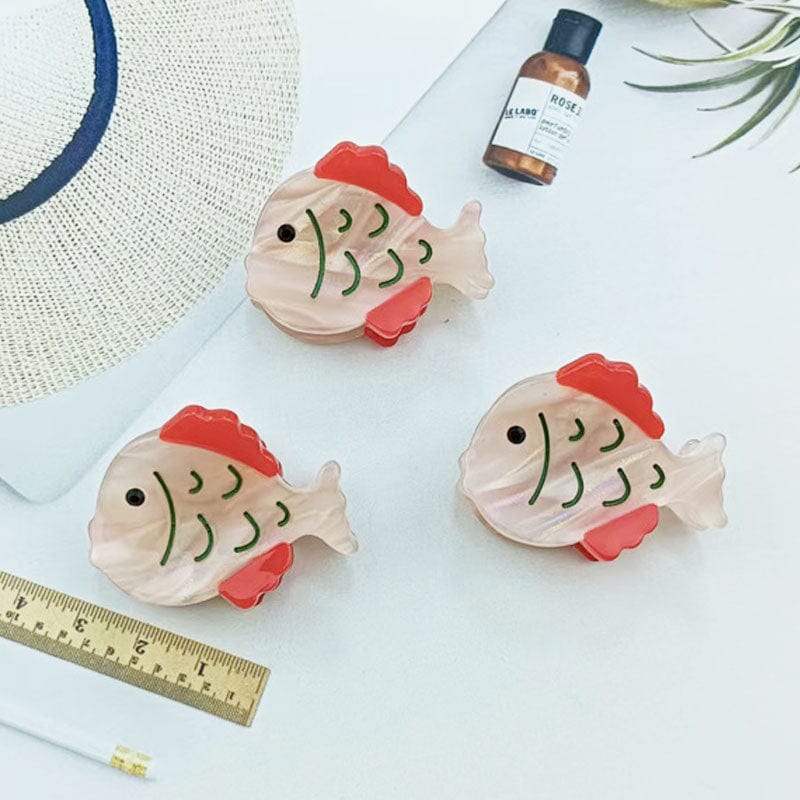 Mini 3Pcs Pink Fish Side Clip | Nueshiny