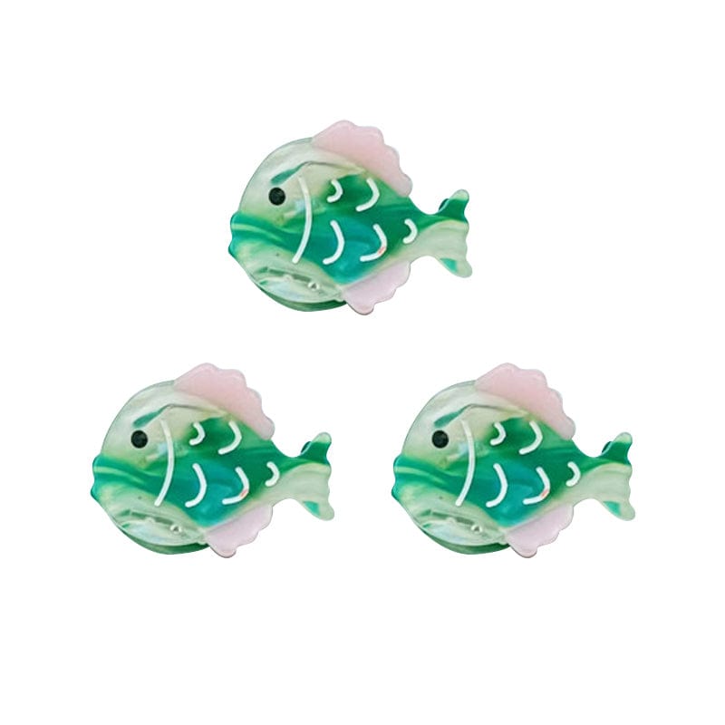 Mini 3Pcs Turquoise Fish Side Clip | Nueshiny