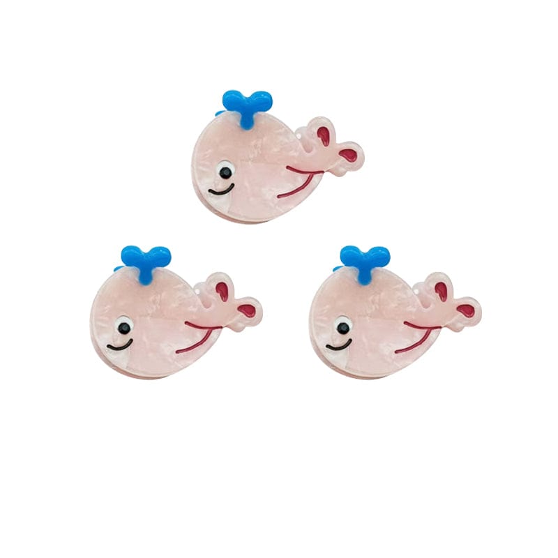 Mini 3Pcs Light Pink Whale Side Clip | Nueshiny