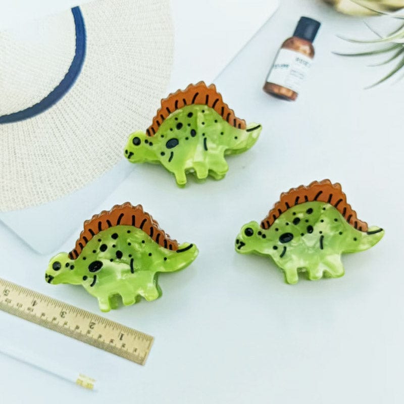 Mini 3Pcs Green Dinosaur Side Clip | Nueshiny