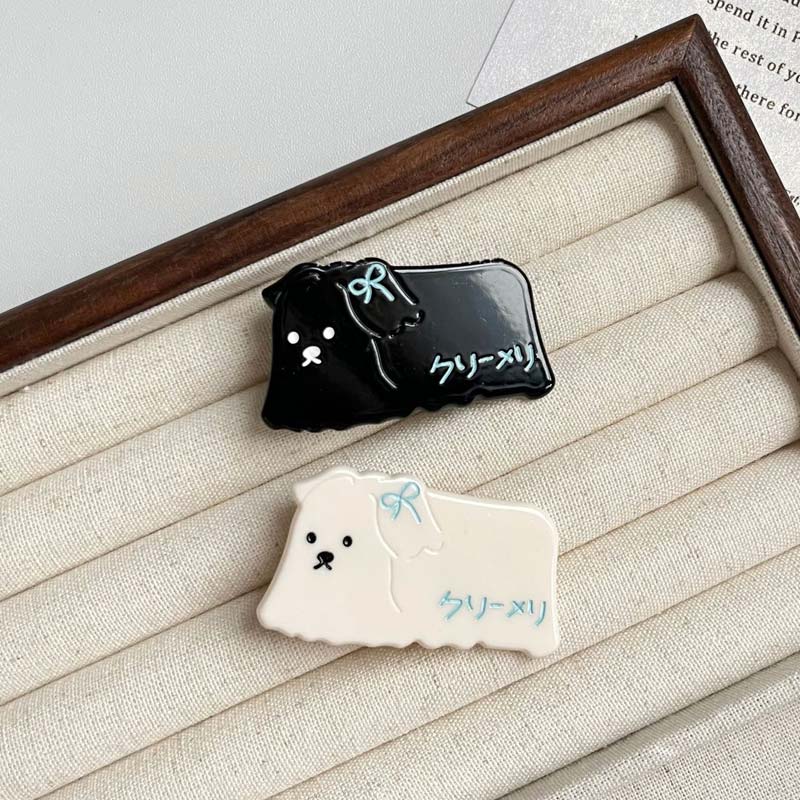 2 Pcs Mini White puppy Side Clip | Nueshiny