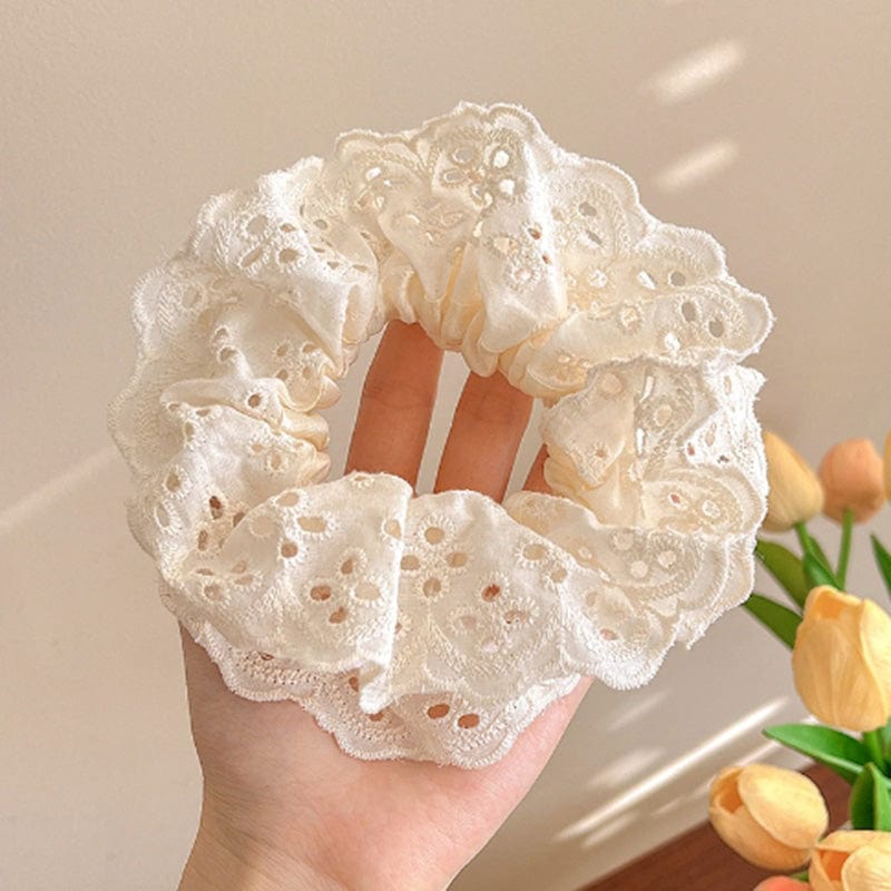 Beige Lace Scrunchie | NueShiny