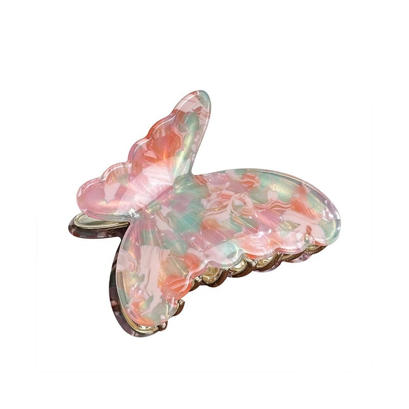 Medium  Super Fairy Butterfly Series-Floral Pink Hair Claw | NueShiny