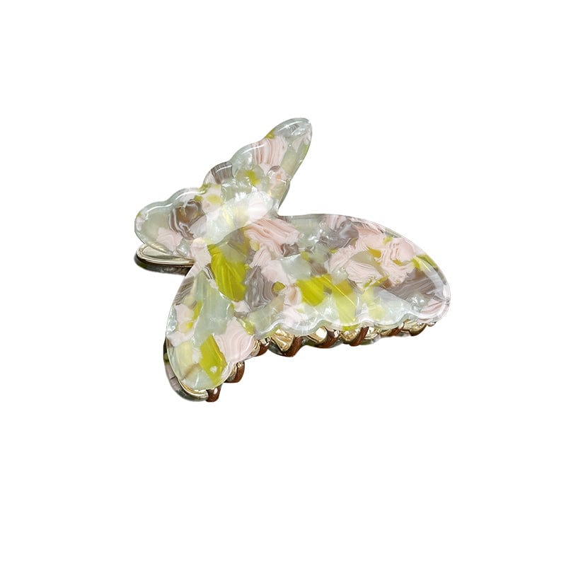 Medium  Super Fairy Butterfly Series-Floral Green Hair Claw | NueShiny