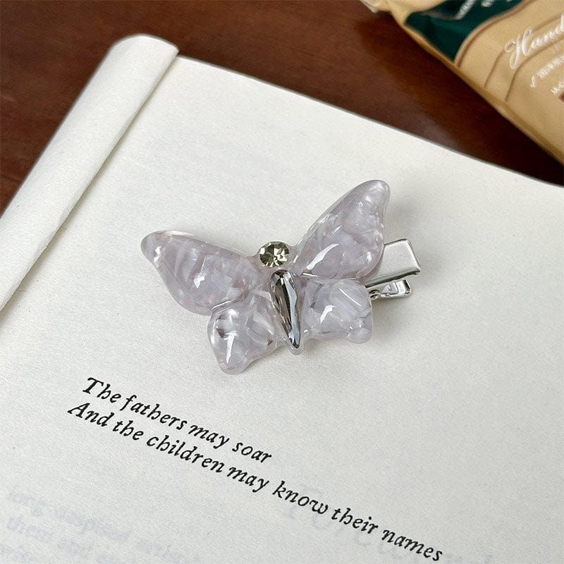 Small   3D Butterfly Grey Side Clip | NueShiny