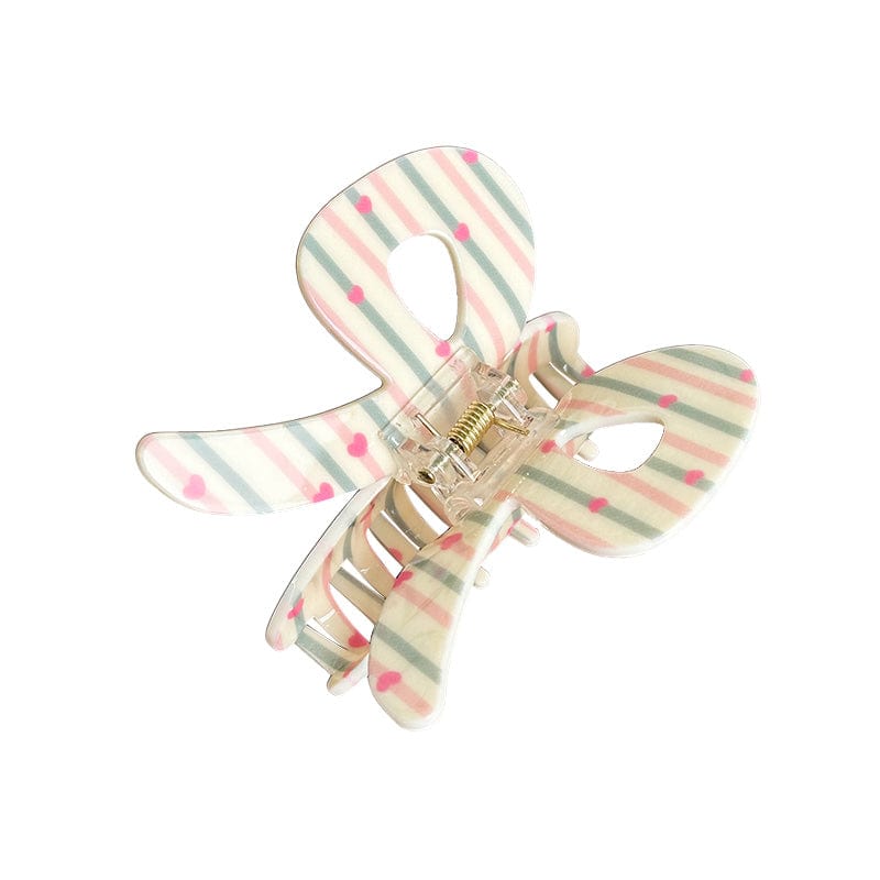 Medium  Love Stripe Linear Butterfly Hair Claw | NueShiny