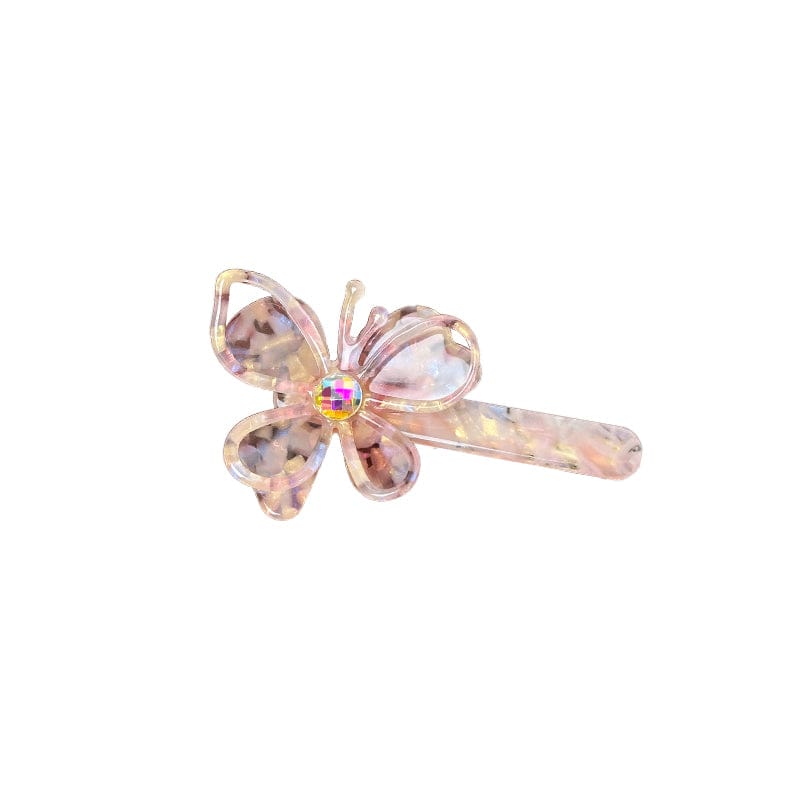 Medium  Colorful Pink Hollow Butterfly Side Clip | NueShiny