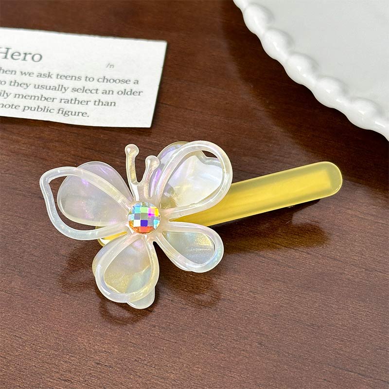 Medium  Colorful Yellow Hollow Butterfly Side Clip | NueShiny