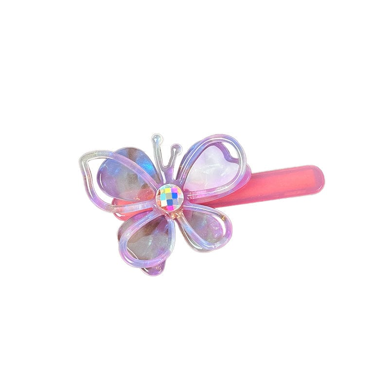 Medium  Colorful Purple Hollow Butterfly Side Clip | NueShiny