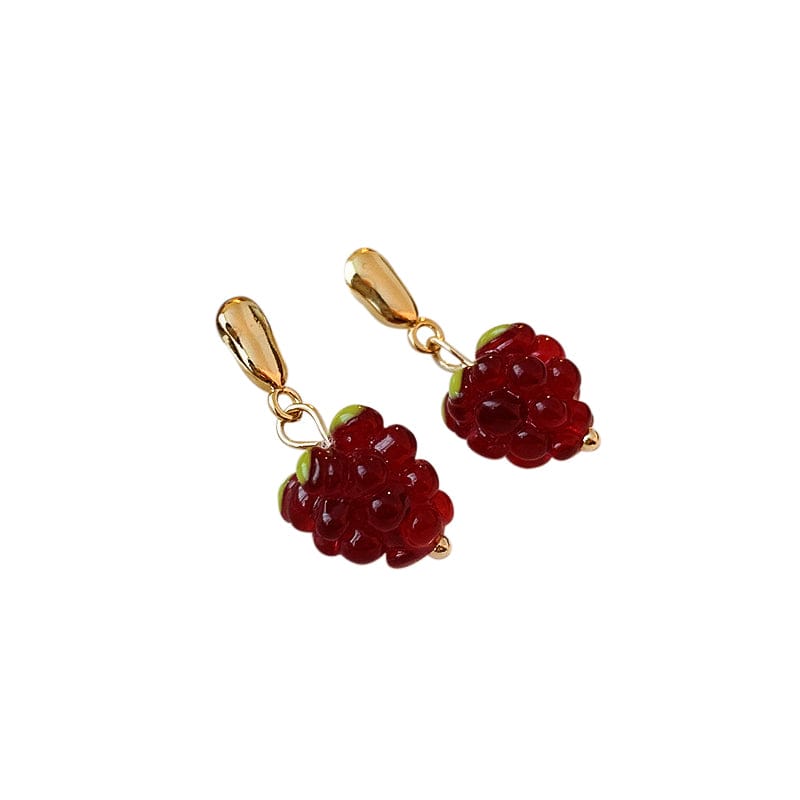 Short Red Raspberry Earrings | NueShiny