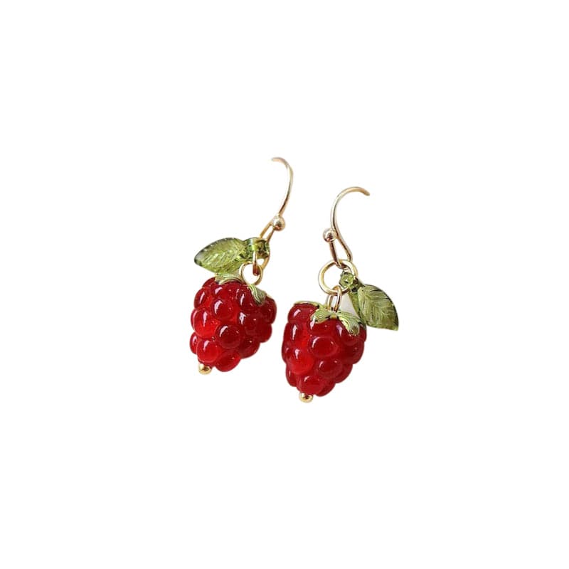 Red Raspberry Stud Earrings | NueShiny