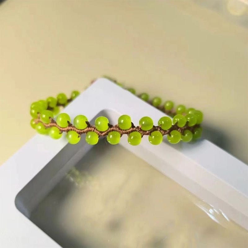 Forest Green Grape Braided Bracelet | NueShiny