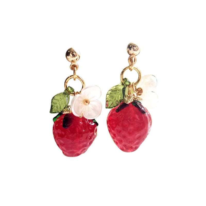 Earrings Red Crystal Raspberry Earrings | NueShiny