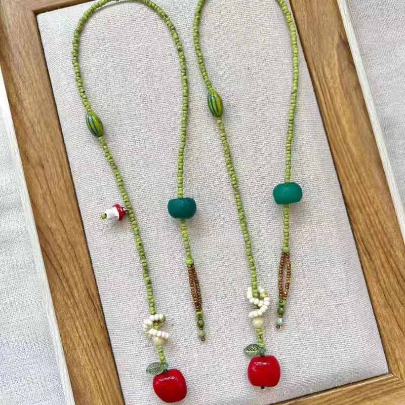 Red Apple Beaded Necklace | NueShiny