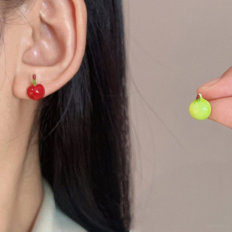 Two-Tone Apple Earrings | NueShiny