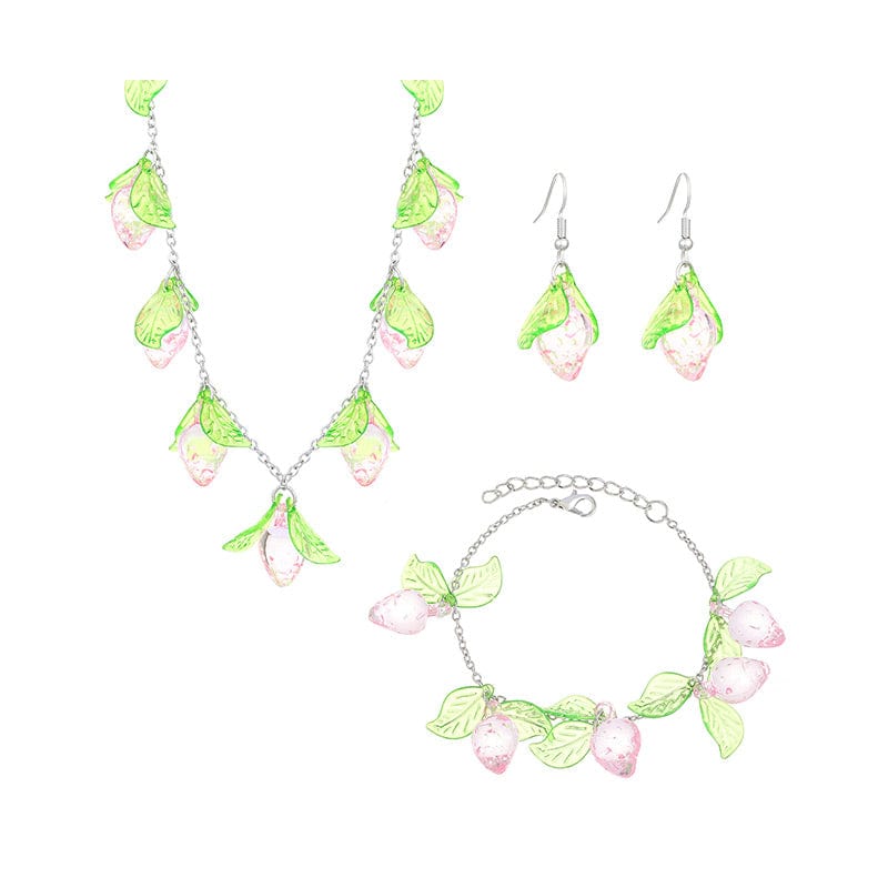 3-Piece Strawberry Necklace Set | NueShiny