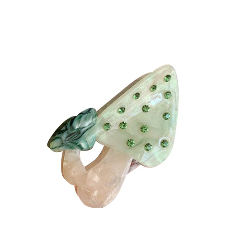 Medium  Light Green Blue Mushroom Hair Claw | NueShiny