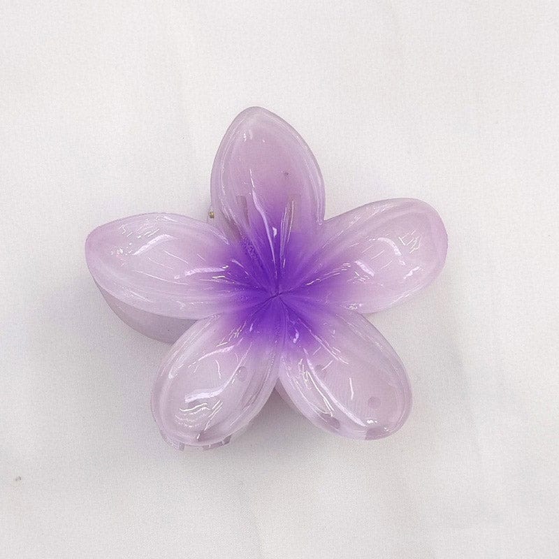 Medium  Purple Plumeria Hair Claw | NueShiny