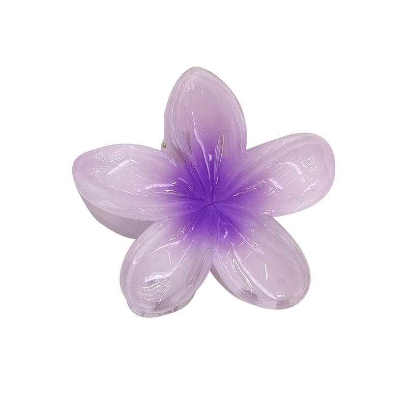 Medium  Purple Plumeria Hair Claw | NueShiny