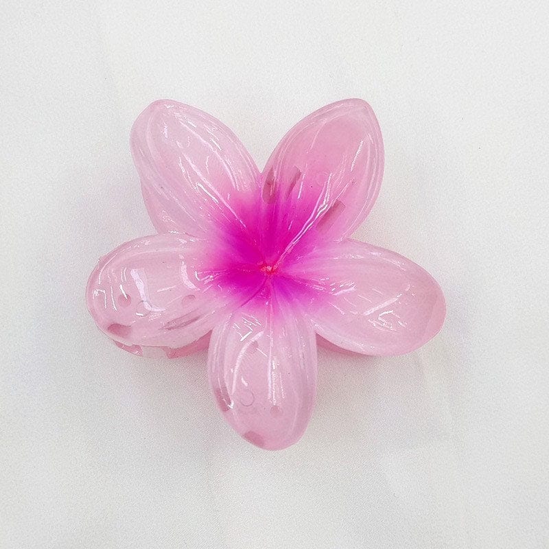 Medium  Rose Pink Plumeria Hair Claw | NueShiny