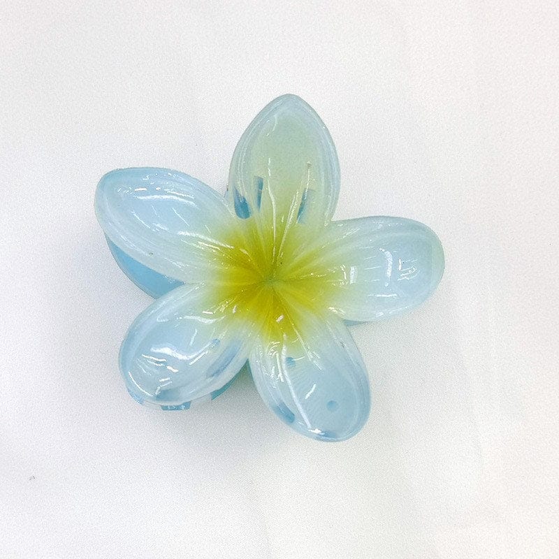 Medium  Blue Plumeria Hair Claw | NueShiny