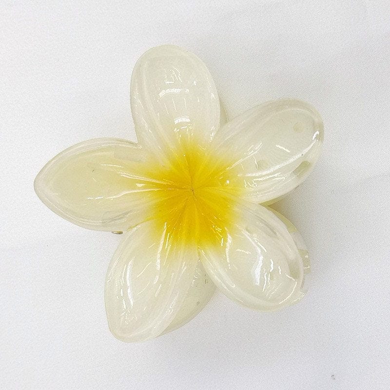 Medium  Yellow Plumeria Hair Claw | NueShiny