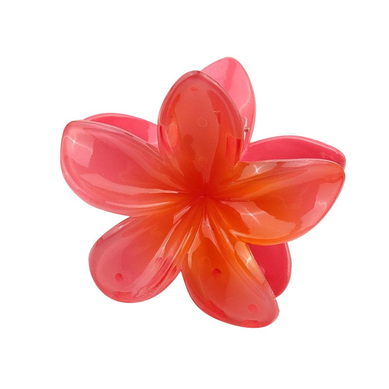 Medium  Watermelon Red Plumeria Hair Claw | NueShiny