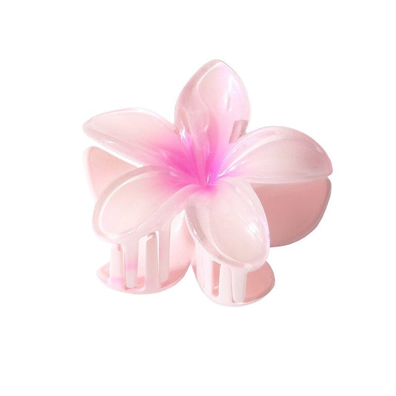 Medium  Pearlescent-Pink Plumeria Hair Claw | NueShiny