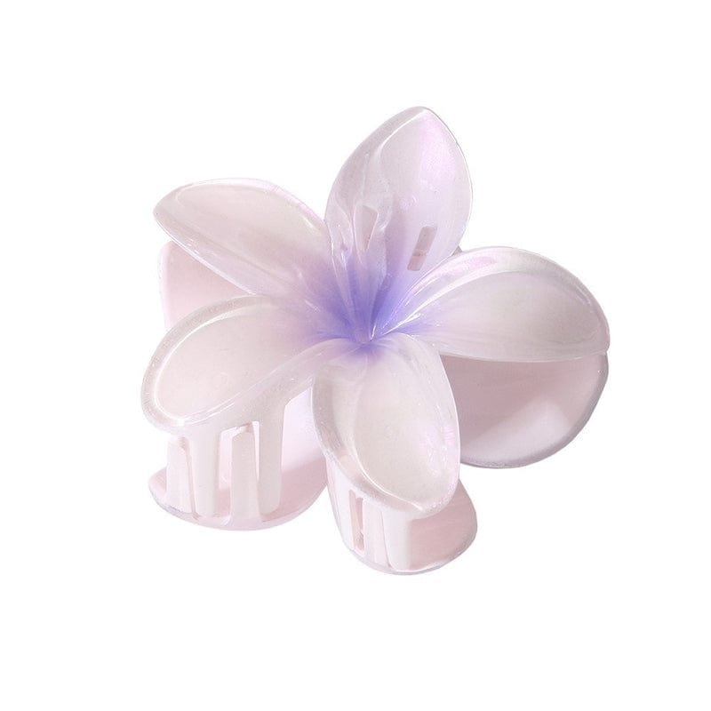 Medium  Pearlescent-Purple Plumeria Hair Claw | NueShiny