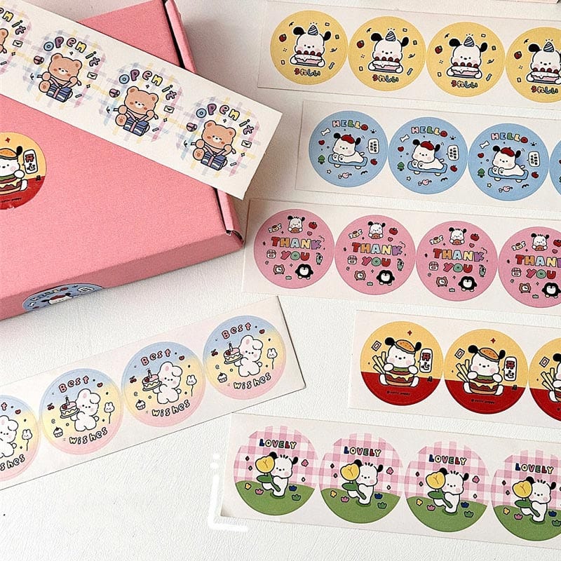 Two pieces of cake bunny sealing stickers | NueShiny