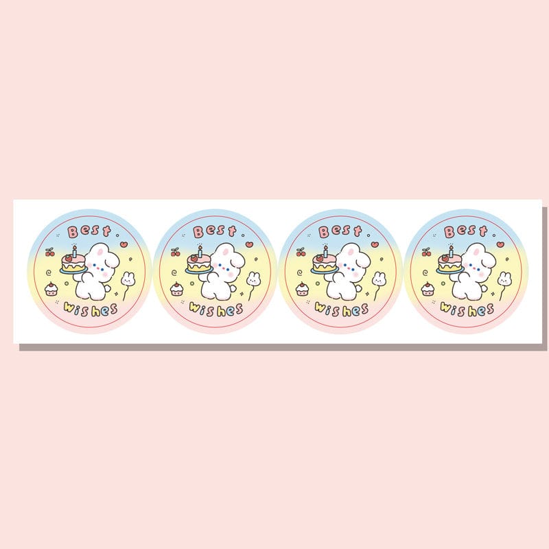 Two pieces of cake bunny sealing stickers | NueShiny