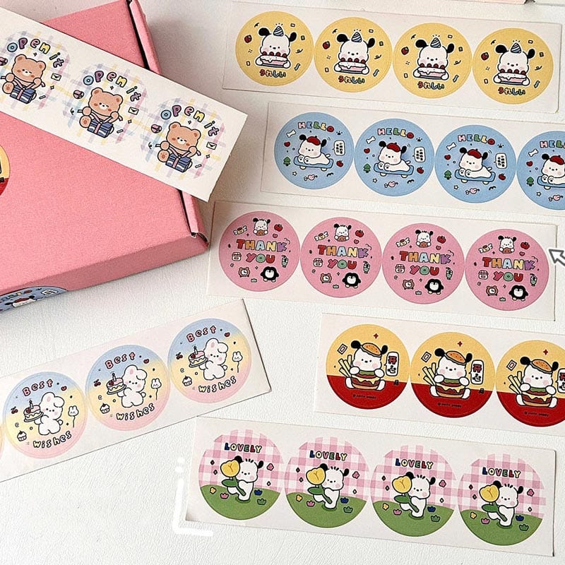 Two birthday handkerchief seal stickers | NueShiny