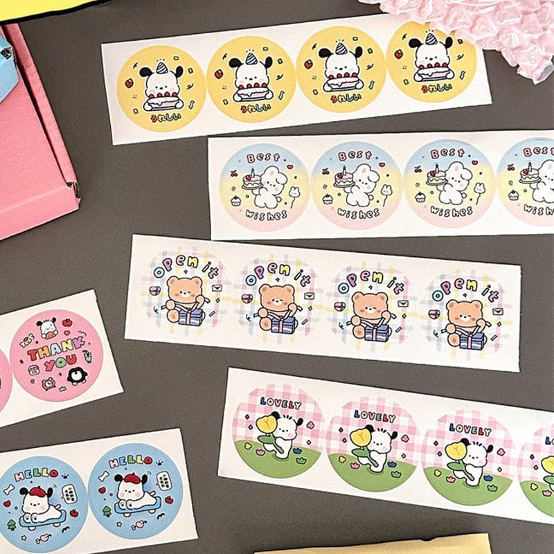 Two birthday handkerchief seal stickers | NueShiny