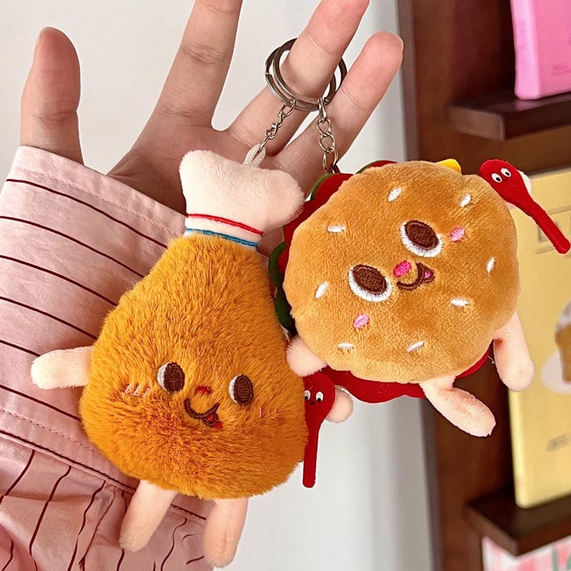 Plush chicken drumstick keychain | NueShiny