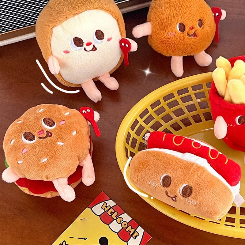 Plush Hamburger Keychain | NueShiny