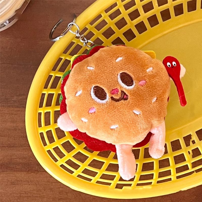 Plush Hamburger Keychain | NueShiny