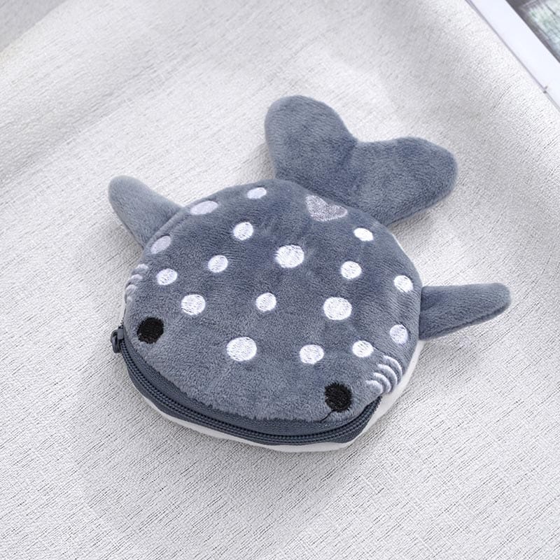 Gray Cartoon Whale Coin Purse | NueShiny